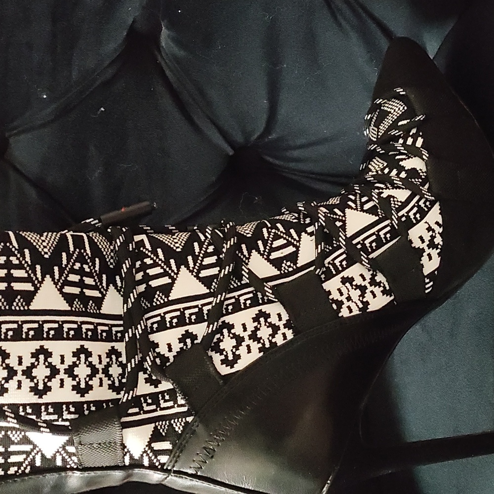 Bootie heels and crop sweater that goes with it